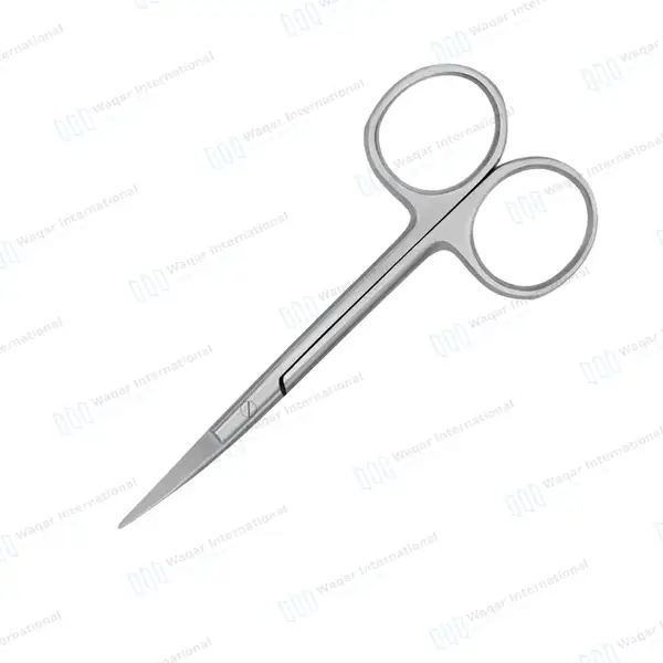 Iris Scissors Curved 3.5″ Round Pattern - surgical instruments manufactured by Waqar International, Sialkot - view 8