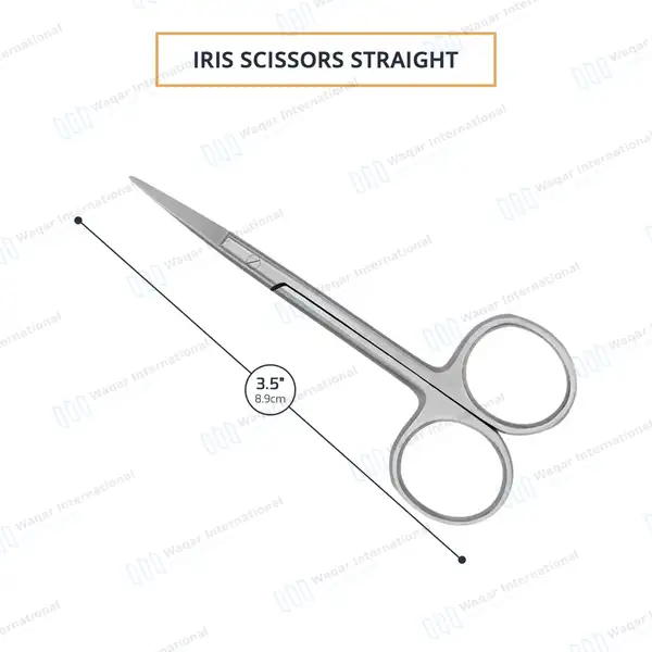 Iris Scissors Straight 3.5″ Round Pattern - surgical instruments manufactured by Waqar International, Sialkot - view 3
