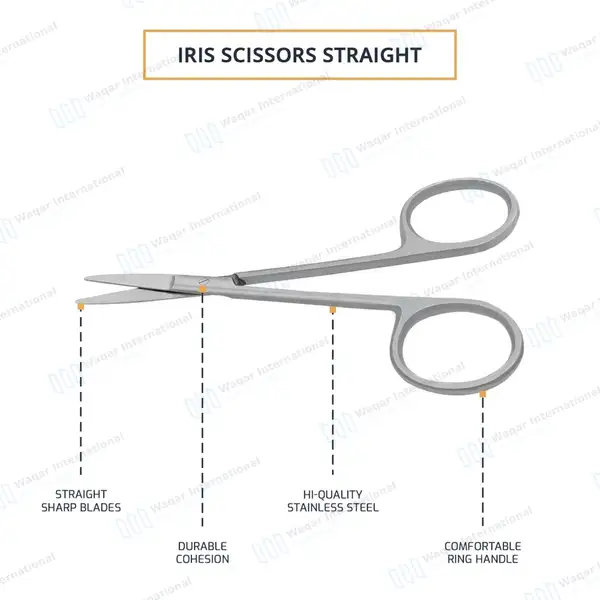 Iris Scissors Straight 3.5″ Round Pattern - surgical instruments manufactured by Waqar International, Sialkot - view 4