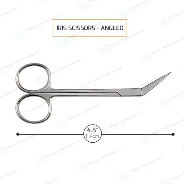 Iris Scissors 4.5″ Angled - surgical instruments manufactured by Waqar International, Sialkot - view 3