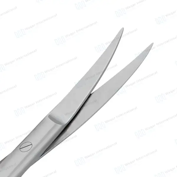 Iris Scissors 4.5″ Curved Round Pattern - surgical instruments manufactured by Waqar International, Sialkot - view 2