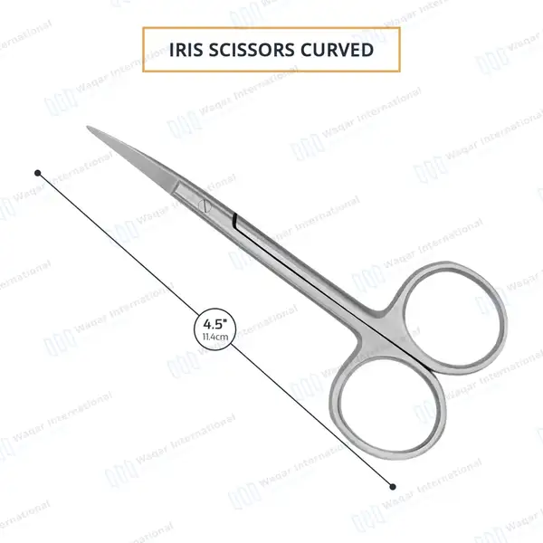 Iris Scissors 4.5″ Curved Round Pattern - surgical instruments manufactured by Waqar International, Sialkot - view 3