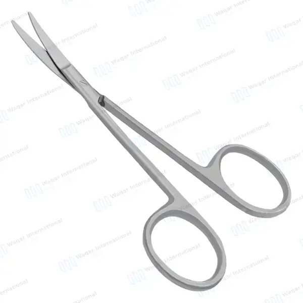 Iris Scissors 4.5″ Curved Round Pattern - surgical instruments manufactured by Waqar International, Sialkot - view 5
