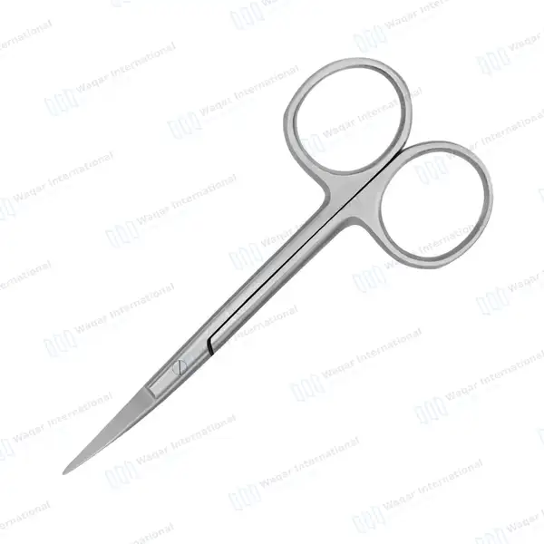 Iris Scissors 4.5″ Curved Round Pattern - surgical instruments manufactured by Waqar International, Sialkot - view 8
