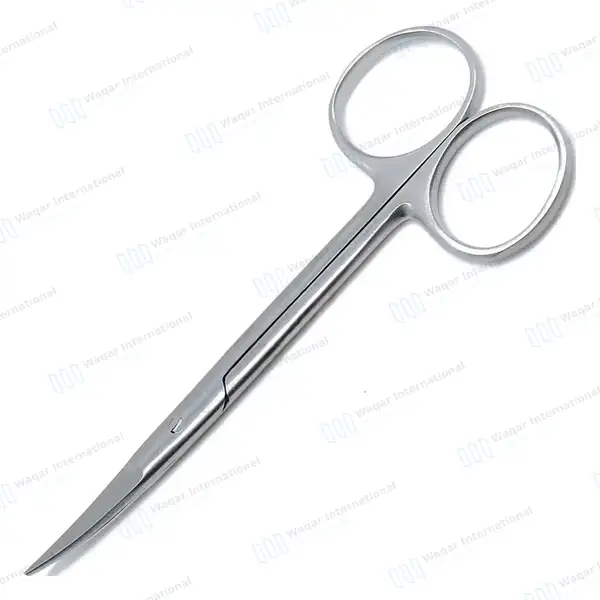Iris Scissors 4.5″ Curved - surgical instruments manufactured by Waqar International, Sialkot - view 2