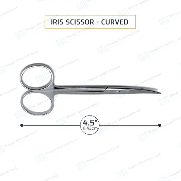 2 Iris Scissors 4.5″ Curved Surgical Dental - surgical instruments manufactured by Waqar International, Sialkot - view 3
