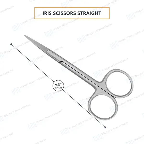 Iris Scissors 4.5″ Straight Round Pattern - surgical instruments manufactured by Waqar International, Sialkot - view 3