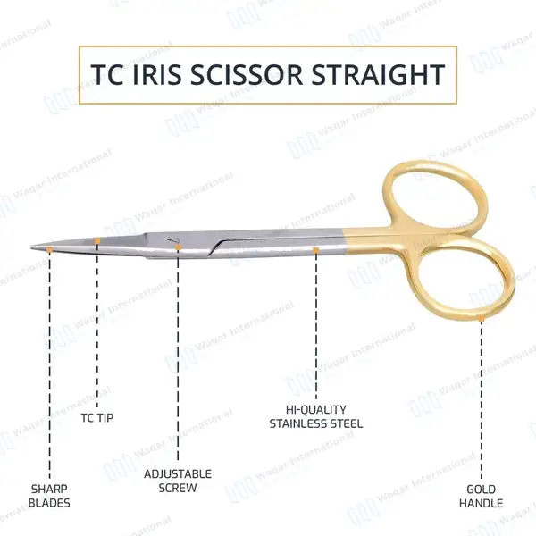 TC Iris Scissor 4.5″ Straight - surgical instruments manufactured by Waqar International, Sialkot - view 8