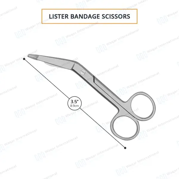 Lister Bandage Scissors 3.5″ Round Pattern - surgical instruments manufactured by Waqar International, Sialkot - view 3