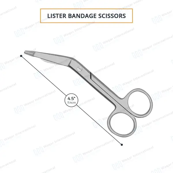 Lister Bandage Scissors 4.5″ Round Pattern - surgical instruments manufactured by Waqar International, Sialkot - view 3
