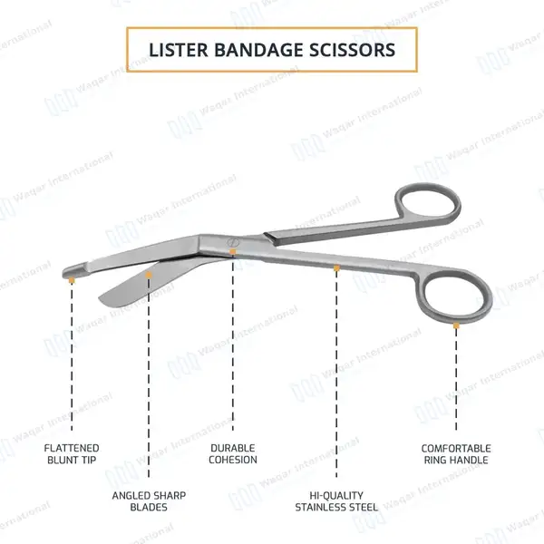 Lister Bandage Scissors 5.5″ Round Pattern - surgical instruments manufactured by Waqar International, Sialkot - view 4