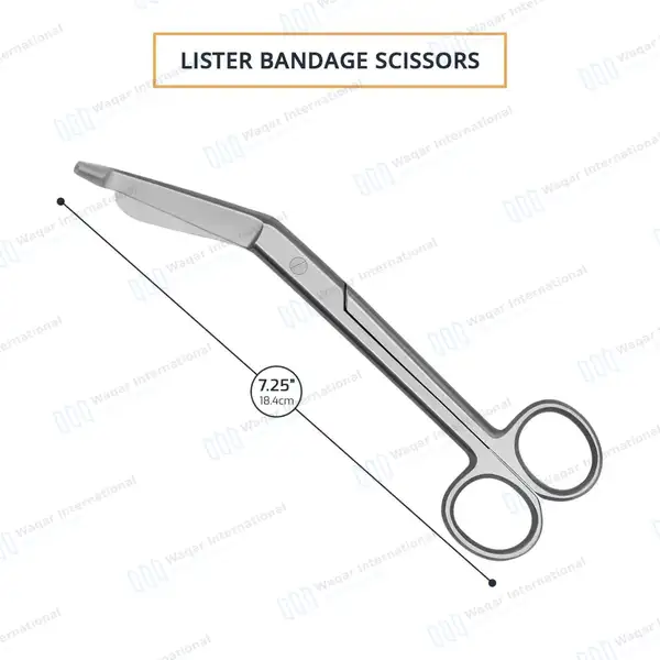 Lister Bandage Scissors 7.25″ Round Pattern - surgical instruments manufactured by Waqar International, Sialkot - view 3