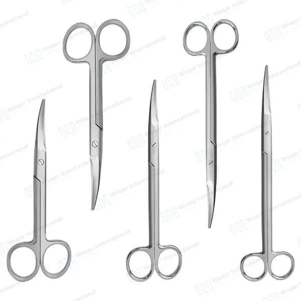 5 Pcs Mayo Scissors Curved Set 5.5″, 6.75″, 8″, 9″ & 11″ - surgical instruments manufactured by Waqar International, Sialkot - view 6