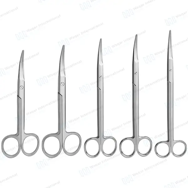 5 Pcs Mayo Scissors Curved Set 5.5″, 6.75″, 8″, 9″ & 11″ - surgical instruments manufactured by Waqar International, Sialkot - view 7