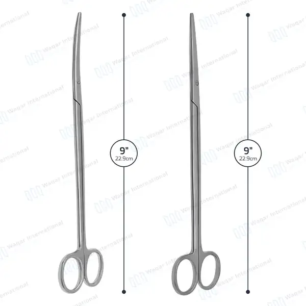 2 Pcs Metzenbaum Scissors Set 9″ Straight + Curved - surgical instruments manufactured by Waqar International, Sialkot - view 4