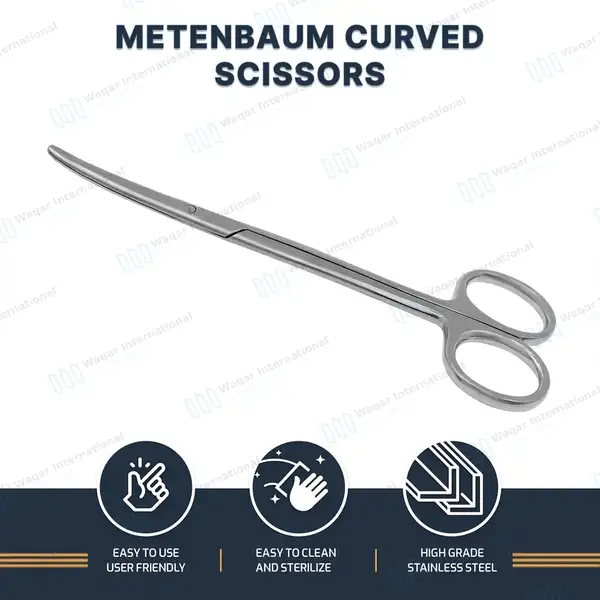 Metzenbaum Scissors 7″ Curved Surgical Veterinary - surgical instruments manufactured by Waqar International, Sialkot - view 9