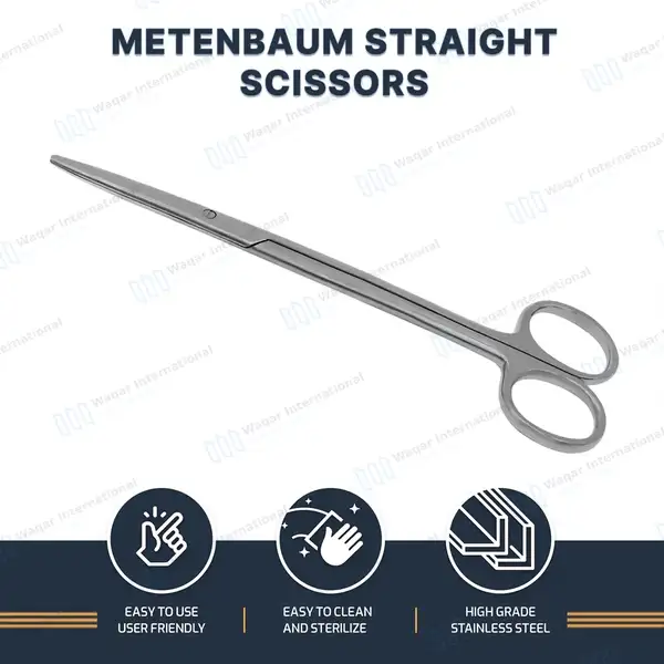 Metzenbaum Scissors 7″ Straight Surgical Veterinary - surgical instruments manufactured by Waqar International, Sialkot - view 9