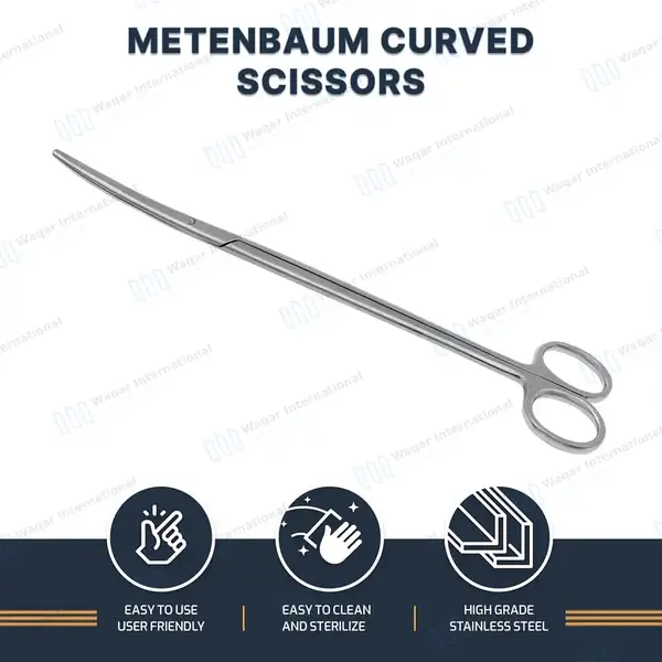 Metzenbaum Scissors 9″ Curved Blunt Tips - surgical instruments manufactured by Waqar International, Sialkot - view 8
