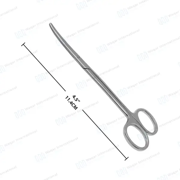 Strabismus Scissors 4.5″ Curved Blunt Tips - surgical instruments manufactured by Waqar International, Sialkot - view 3