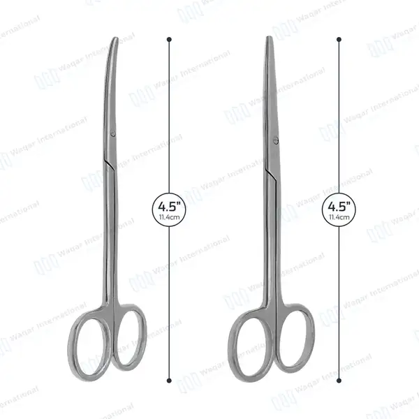 2 Pcs Strabismus Scissors Set 4.5″ Straight & Curved Blunt Tips - surgical instruments manufactured by Waqar International, Sialkot - view 4
