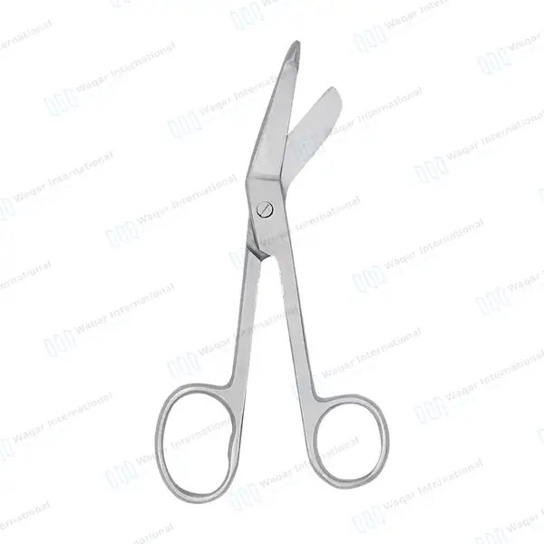 One Large Ring Lister Bandage Scissors 5.5″ (14cm) - surgical instruments manufactured by Waqar International, Sialkot - view 2