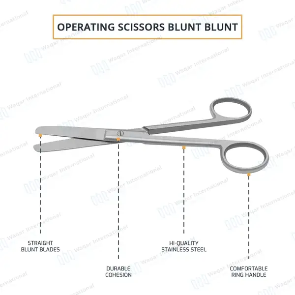 Dog Ear Cropping Scissors 5.5″ Straight Blunt/Blunt Blades - veterinary instruments manufactured by Waqar International, Sialkot - view 4