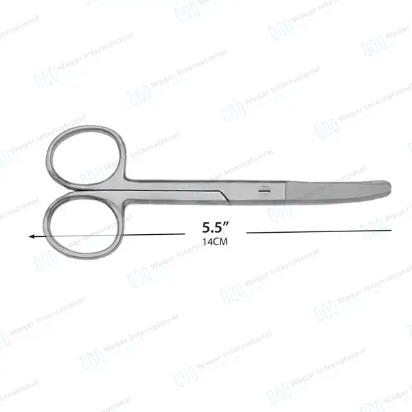 Dog Ear Cropping Scissors 5.5″ Curved Blunt/Blunt Blades - veterinary instruments manufactured by Waqar International, Sialkot - view 3