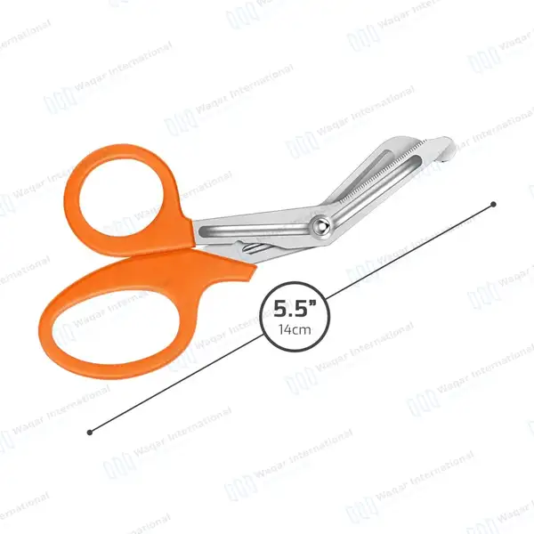 Orange EMT/EMS Utility 5.5″ Paramedic Bandage Scissors - surgical instruments manufactured by Waqar International, Sialkot - view 3