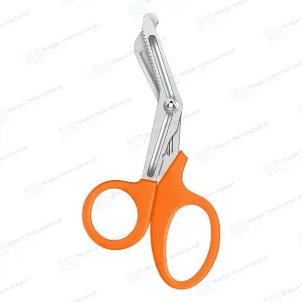 Orange EMT/EMS Utility 7.25″ Paramedic Bandage Shears Scissors - surgical instruments manufactured by Waqar International, Sialkot - view 2