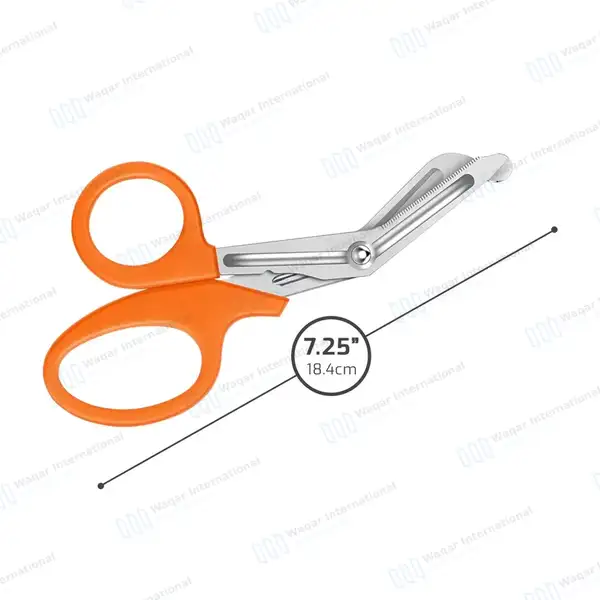 Orange EMT/EMS Utility 7.25″ Paramedic Bandage Shears Scissors - surgical instruments manufactured by Waqar International, Sialkot - view 3