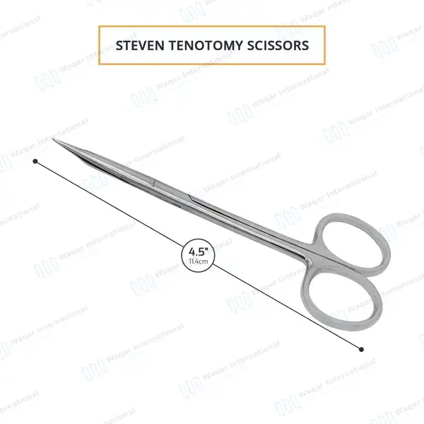 Stevens Tenotomy Scissor 4.5″ Straight Sharp Tips - surgical instruments manufactured by Waqar International, Sialkot - view 3