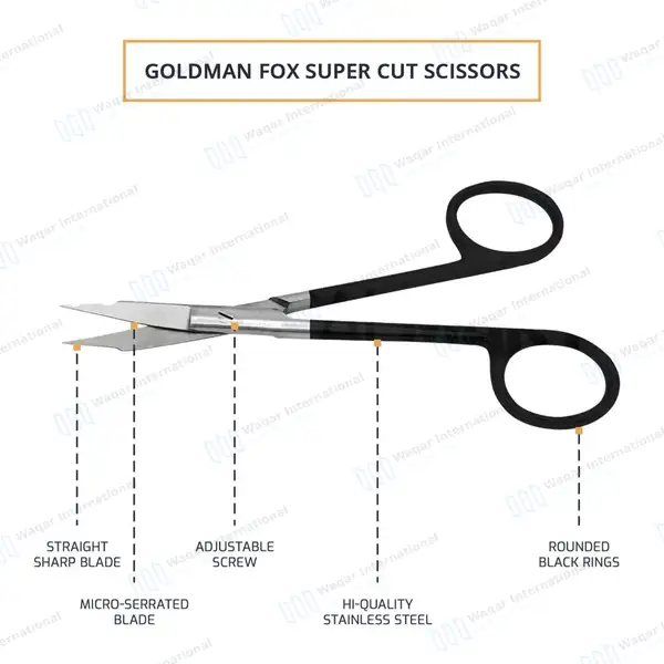 Supercut Goldman Fox Scissor Straight 5″ Dental Surgical Instrument - surgical instruments manufactured by Waqar International, Sialkot - view 4