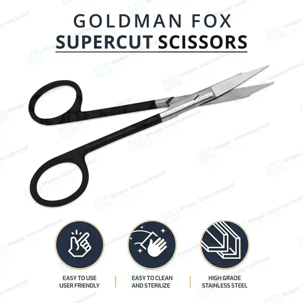 Supercut Goldman Fox Scissor Straight 5″ Dental Surgical Instrument - surgical instruments manufactured by Waqar International, Sialkot - view 9