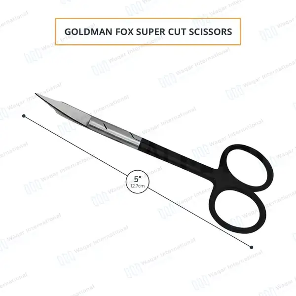 SuperCut Goldman Fox Scissor Curved 5″ Dental Surgical Instrument - surgical instruments manufactured by Waqar International, Sialkot - view 3