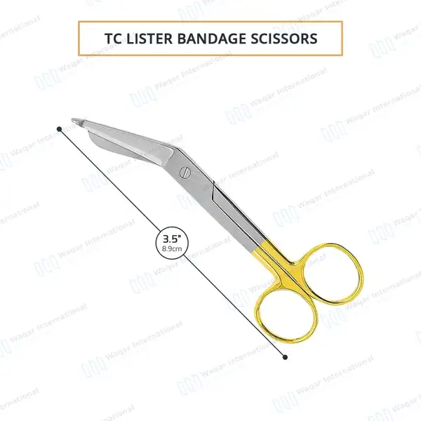 TC Lister Bandage Scissors 3.5″ - surgical instruments manufactured by Waqar International, Sialkot - view 3