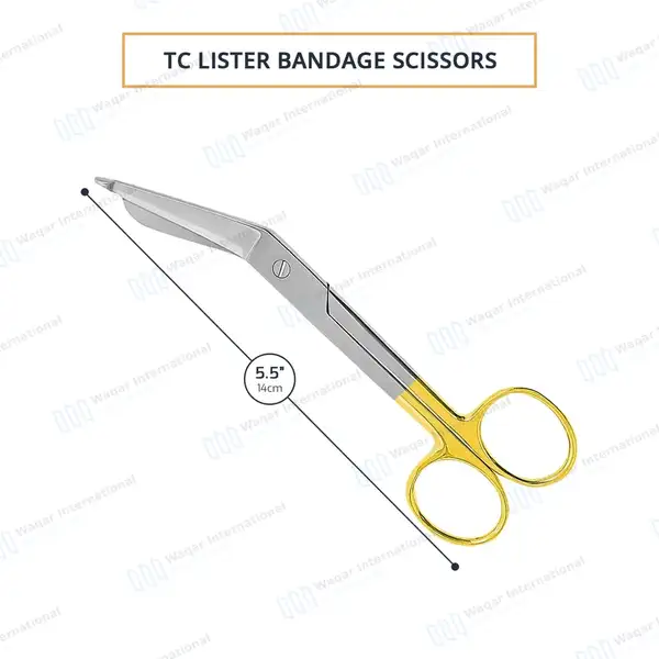 TC Lister Bandage Scissors 5.5″ - surgical instruments manufactured by Waqar International, Sialkot - view 3