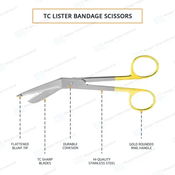 TC Lister Bandage Scissors 7.25″ - surgical instruments manufactured by Waqar International, Sialkot - view 4