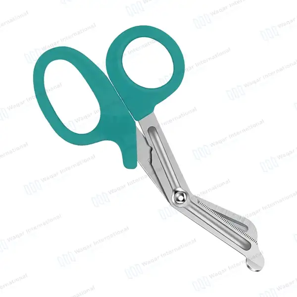 Teal EMT/EMS Utility 5.5″ Paramedic Bandage Scissors - surgical instruments manufactured by Waqar International, Sialkot - view 7