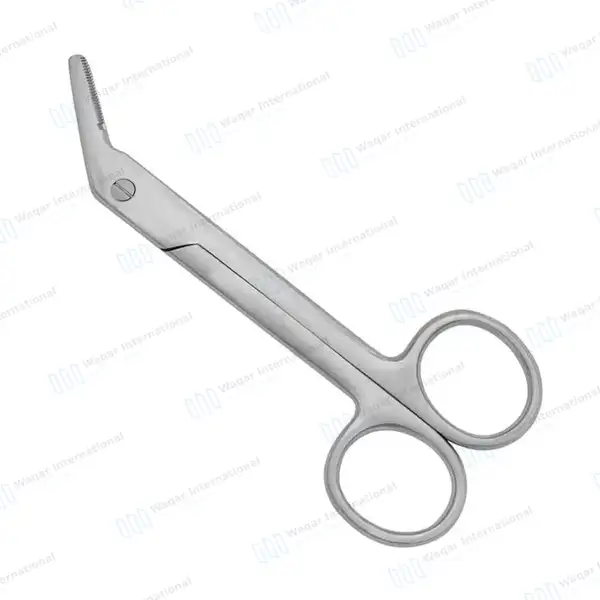 Universal Wire Cutting Scissors 4.75″ Angled with Notch - surgical instruments manufactured by Waqar International, Sialkot - view 3