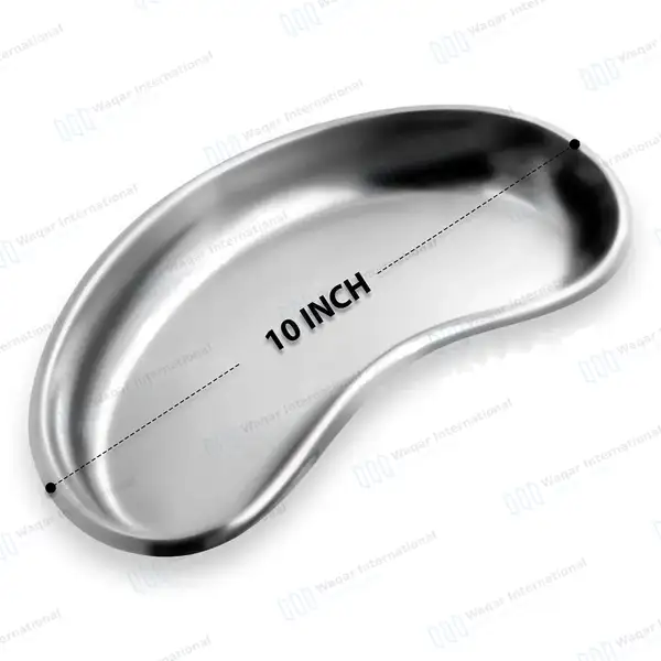 Kidney Bowl Tray 10″ Basin Emesis Large - surgical instruments manufactured by Waqar International, Sialkot - view 2