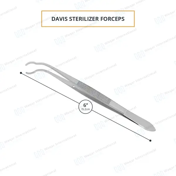 Davis Sterilizing Aids 6″ (15.2cm) Syringe Holding Forceps - surgical instruments manufactured by Waqar International, Sialkot - view 3