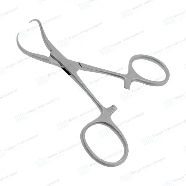 Backhaus Towel Clamp Forceps 3.5″ (3.9cm) Curved Pointed Jaws - surgical instruments manufactured by Waqar International, Sialkot - view 2