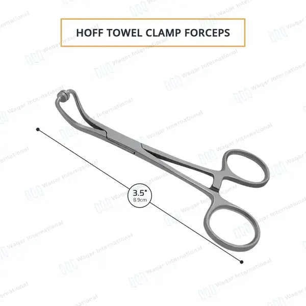 Hoff Towel Forceps 3.5″ - surgical instruments manufactured by Waqar International, Sialkot - view 3