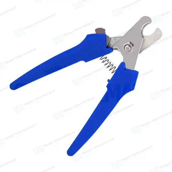 Cat Nail Clipper – Blue Handle - veterinary instruments manufactured by Waqar International, Sialkot - view 3
