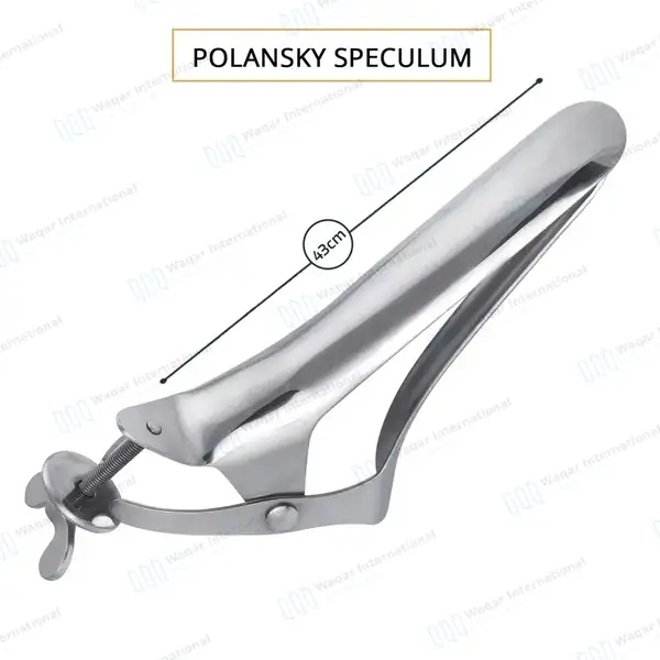Polansky Vaginal Speculum 17″ with 3 Blades - veterinary instruments manufactured by Waqar International, Sialkot - view 3