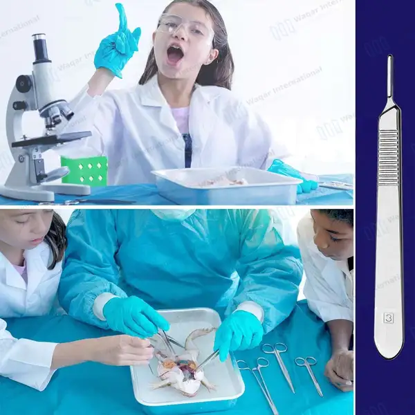 Scalpel Handle #3 - surgical instruments manufactured by Waqar International, Sialkot - view 4