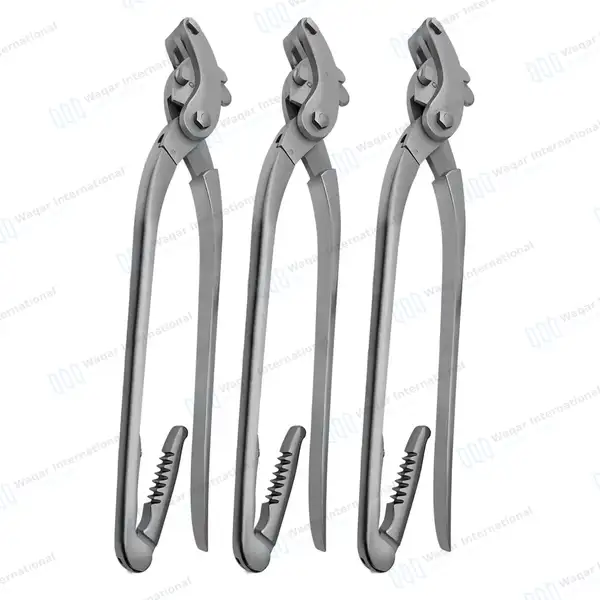3 Pcs Serra Emasculators 35.5cm with Ratchet - veterinary instruments manufactured by Waqar International, Sialkot - view 2