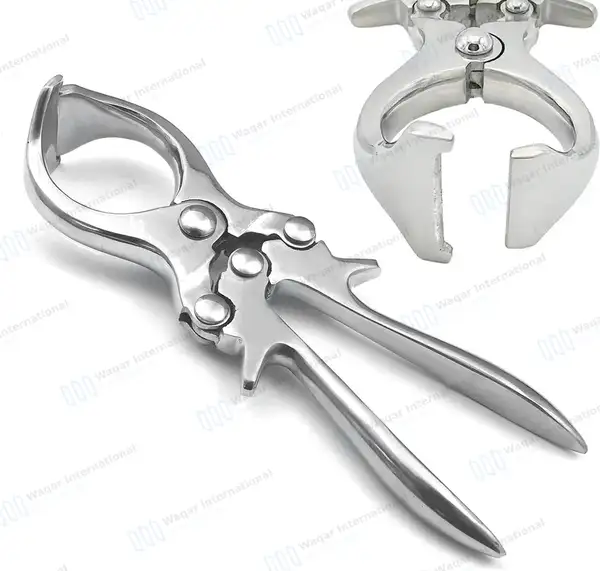 Burdizzo Style Castration Forceps 9″ (22.8cm) - veterinary instruments manufactured by Waqar International, Sialkot - view 2
