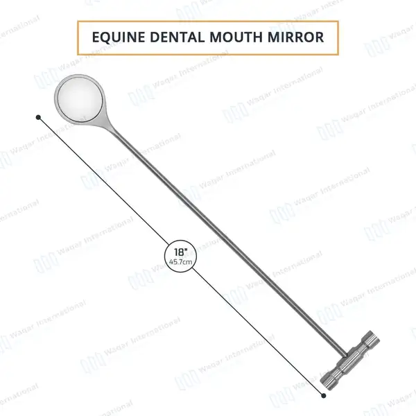 Equine Mouth Mirror 18″ with T-Handle - veterinary instruments manufactured by Waqar International, Sialkot - view 2