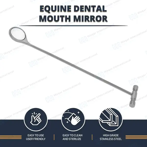 Equine Mouth Mirror 18″ with T-Handle - veterinary instruments manufactured by Waqar International, Sialkot - view 7
